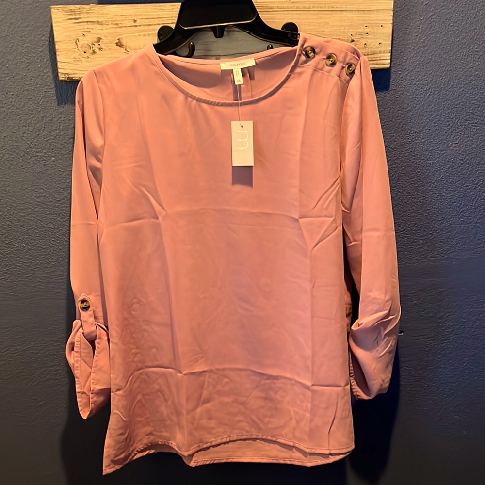 Soft pink blouse - 3/4 sleeve- size M